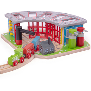 5 Way Engine Shed - Multi-coloured by Bigjigs Rail