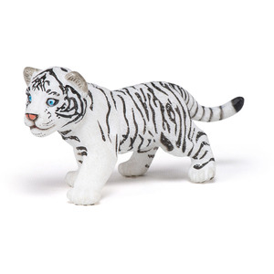 PAPO Wild Animal Kingdom White Tiger Cub Toy Figure - Black by PAPO