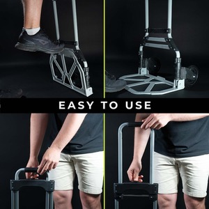 Folding Hand Truck 80kg Max Load - Black / Silver by WMR