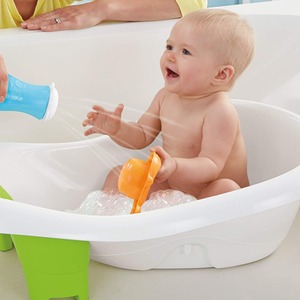 Baby to Toddler Bath 4 in 1 Slingn Green Seat Tub - Multicolour by Fisher Price