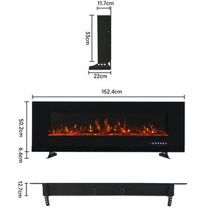 Wall-Mounted and Recessed Electric Fireplace with Stand by Livingandhome