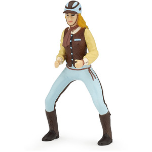 PAPO Horses and Ponies Blue Trendy Rider Toy Figure - Brown by PAPO