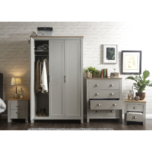 Lancaster Four Piece Bedroom Set - Grey by GFW