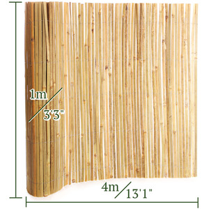 4m x 1m Bamboo Split Slat Fencing Screening Rolls for Garden Outdoor Privacy - Brown by Best Artificial