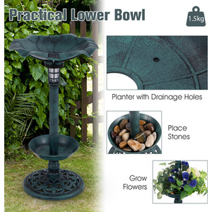 Standing Pedestal Birdbath Feeder Combo by Costway