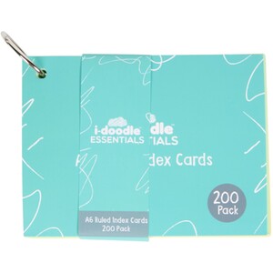 Pack of 200 A6 Ruled Index Cards by i-doodle