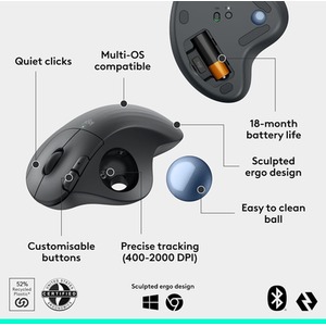 Logitech ERGO M575S Wireless Trackball Mouse - Multicolour by Logitech