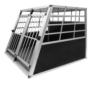 Car Pet Crate - Large Double Doors - Black & Silver by Monstershop