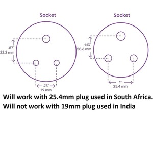Travel Adaptor Earthed for UK to South Africa Adapter - White by ShaniTech