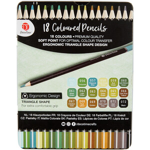 Pack of 18 Artist Colouring Pencils by Deco Time