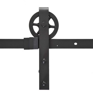 HOMCOM Carbon Steel Sliding Barn Door kits - Black by HOMCOM