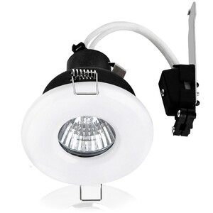Bathroom IP65 Rated White GU10 Recessed Ceiling Downlight - White by ValueLights