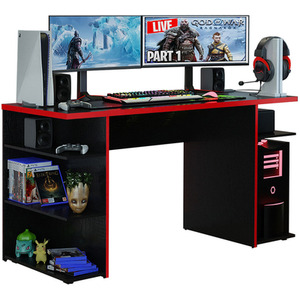 Madesa Gaming Computer Desk - Black/Red by Madesa