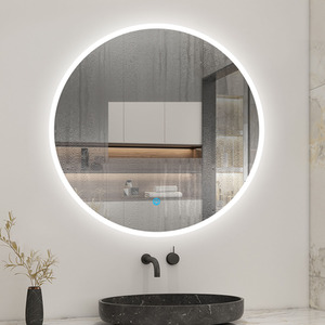 Round Bathroom Wall Mirror with LED Lights by AicaBathroom