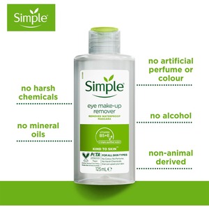 Simple Kind to Skin Eye Make-Up Remover for Sensitive Skin, 125ml - Buy 3 / 3 by Simple