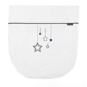 White Wish Upon A Star Palm Moses Basket with Folding Stand White - White by Kinder Valley