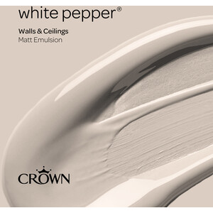 Crown Matt Breatheasy Emulsion Paint - White Pepper by Crown Paints