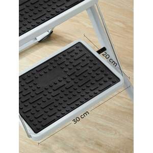 SONGMICS 2-Step Folding Ladder with Anti-Slip Mat - White by SONGMICS