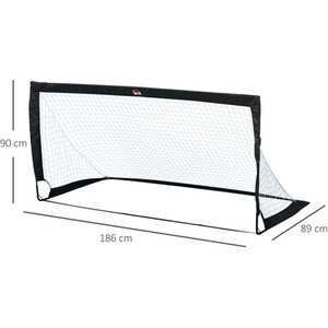 HOMCOM Football Goal Folding Outdoor with All Weather Net - Black by HOMCOM