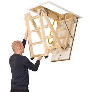 EnviroFold Timber Loft Ladder - Yellow by TB Davies
