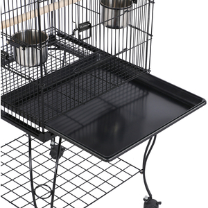 Rolling Bird Cage with Detachable Stand - Black by Yaheetech