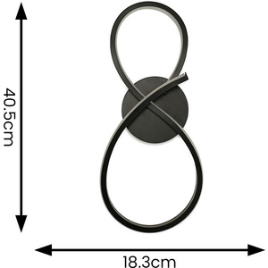 Infinity IP44 Rated Swirl Integrated LED Wall Ceiling Light - Matte Black by ValueLights