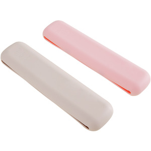 Twin Magnetic Silicone Makeup Brush Organizer Set - Khaki/Light pink by komore