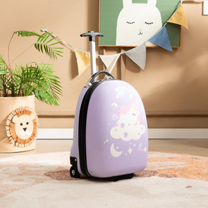 16'' Kids Carry-On Luggage-Purple - Purple by Costway