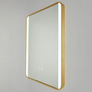 Aiga Bathroom LED CCT Mirror with Motion Sensor and Demist - Satin Brass by Litecraft