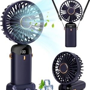 2 In 1 Portable Travel Mini Handheld Table Fan - Navy by Dyzi