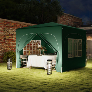 Outsunny 3 x 3(m) Pop Up Gazebo with Sides, UPF50 - Dark Green by Outsunny