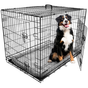 Dog Crate with Bed - Black / XL by DogCratesPlus