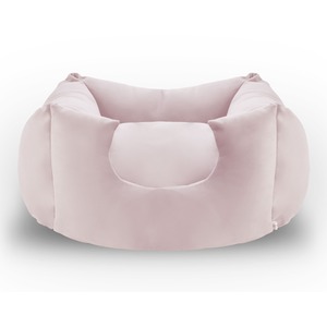 Small Soft Pink Plush Velvet Dog Bed - Soft Pink by FABRICNCO