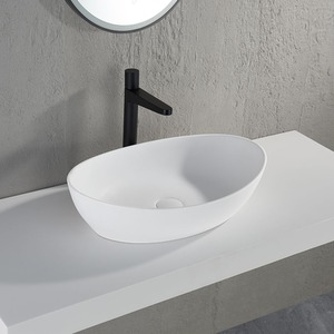 Leon Countertop Matt Stone Basin - White by Fino Stone