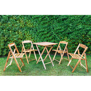 Tramontina Folding Patio Bistro Set - Natural / 1 x Table; 4 x Chairs by Tramontina