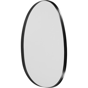 Irregular Oval Iron Frame Explosion-Proof Wall Mirror - Black by Livingandhome