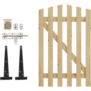 Solid Wood Garden Gate with Z-Shaped Structure by Livingandhome