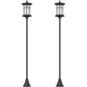 Outsunny Waterproof Garden Lamp Post Lights - Black by Outsunny