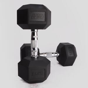 Phoenix Fitness Hex Dumbbell Pair - Black / 15kg by Phoenix Fitness