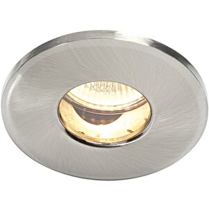 Shieldplus Fire Rated Bathroom Recessed Light Satin Nickel, Glass IP65, GU10 - Glass