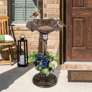 Standing Pedestal Birdbath Feeder Combo by Costway