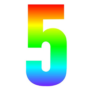 Rainbow Self Adhesive Number Sticker