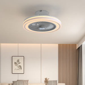 Acrylic Round LED Ceiling Fan Light with Fan Guard - White by Livingandhome