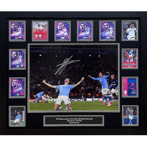 John Stones Signed and Framed Manchester City Photo - Blue by Allstarsignings