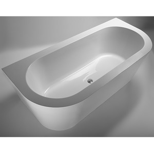 Acquaviva D Shape Wall Bathtub - White by Acquaviva