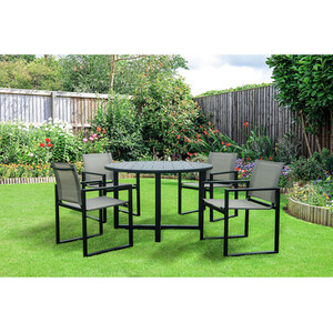 Bayview 4 Seater Dining Set - Black by Outdoor Essentials