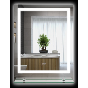 kleankin Dimmable LED Bathroom Mirror with Shelf Touch Switch Hardwired - Cleat / Glass / Tempered Glass Glass by kleankin