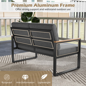 2 Piece Patio Aluminium Furniture Set - Grey by Costway