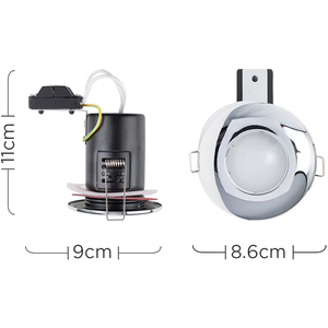 Downlight Fire Rated IP65 Silver Bathroom Ceiling Downlight - Silver by ValueLights