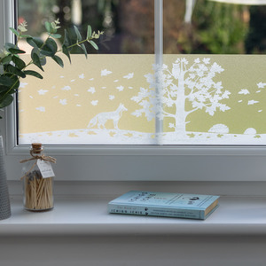 dc fix Border Woodland Static Cling Vinyl for Windows - white by d-c-fix